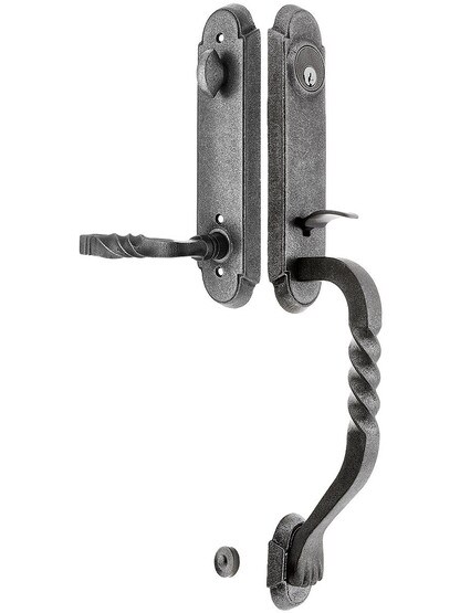 San Carlos Grip Wrought Steel Tubular Handleset With San Carlos Lever - Right-Handed in Antique Steel.